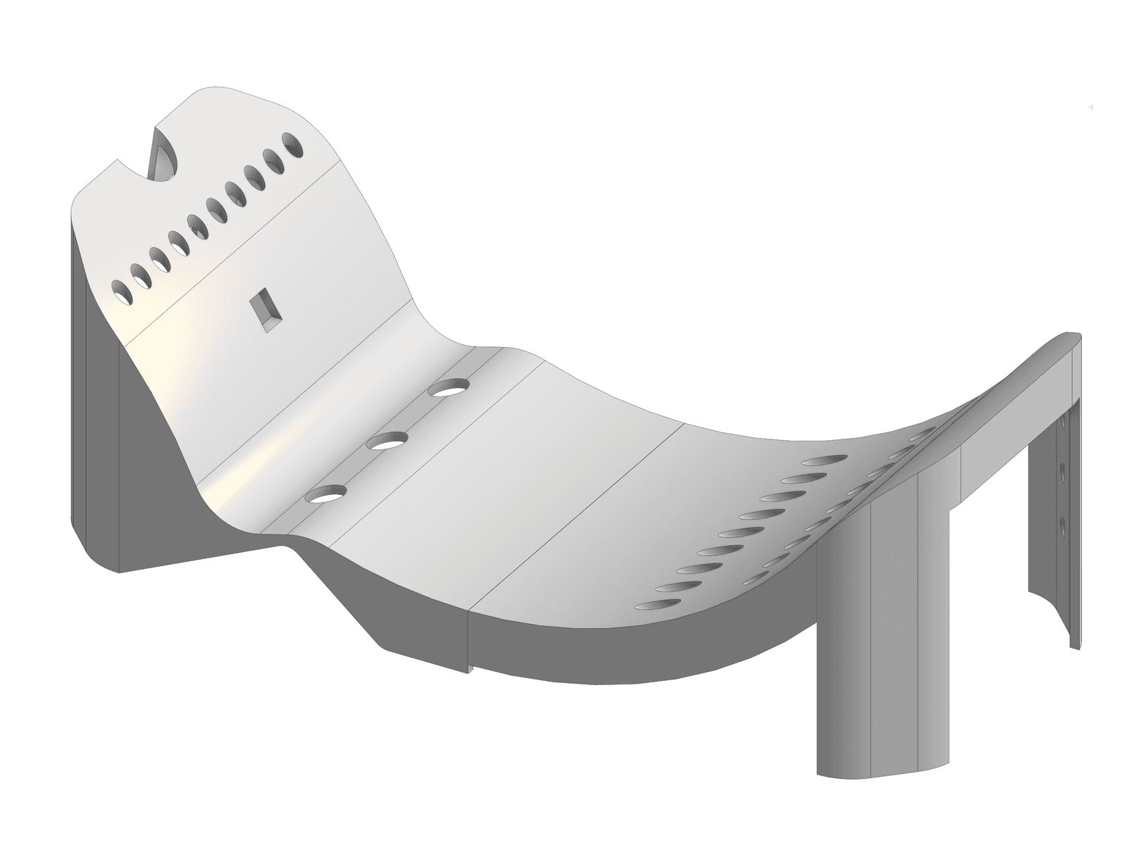 Curved Purge One spool cradle and airflow guide plate